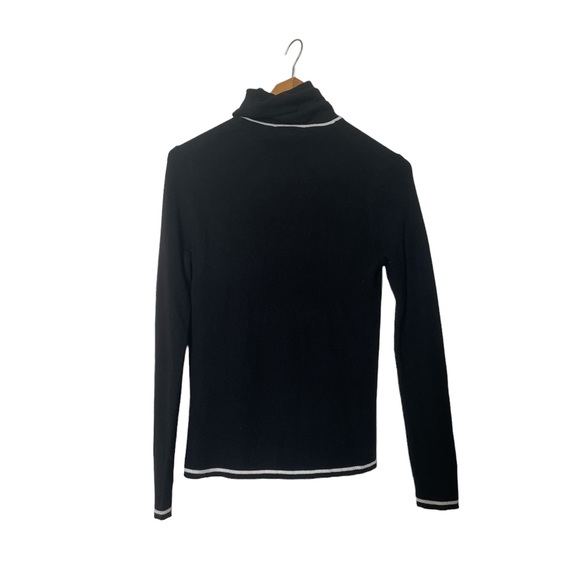 👑 Stylish and preppy black turtleneck with white stripes size S. - Picture 3 of 6